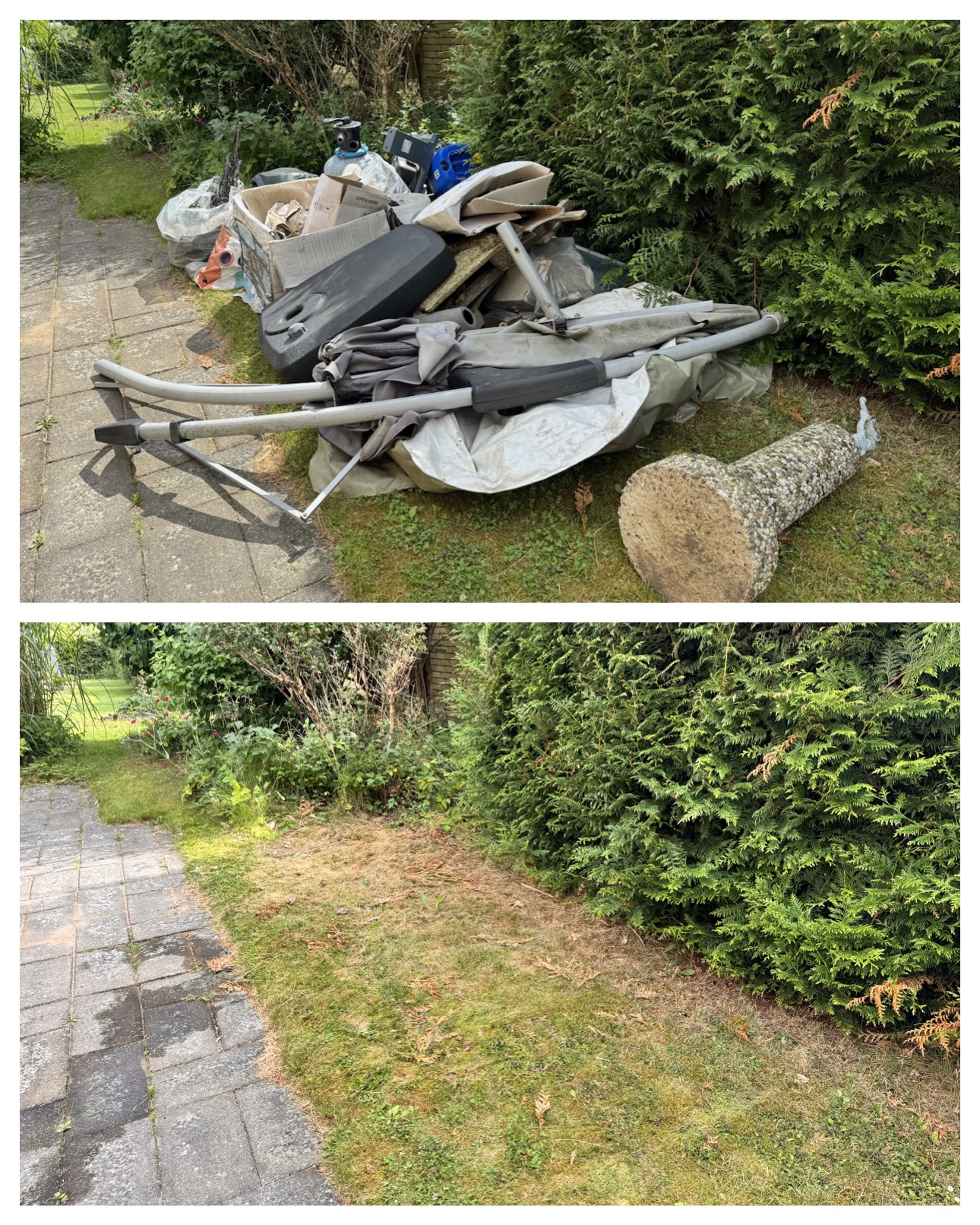 Före – trädgårdsavfall